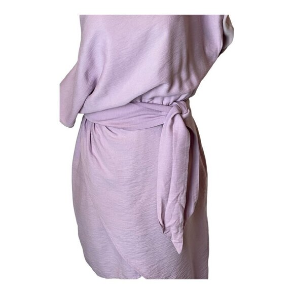 WISH Rise Purple One Shoulder Tie Waist‎ Asymmetrical Mini Dress Size S - Picture 7 of 11